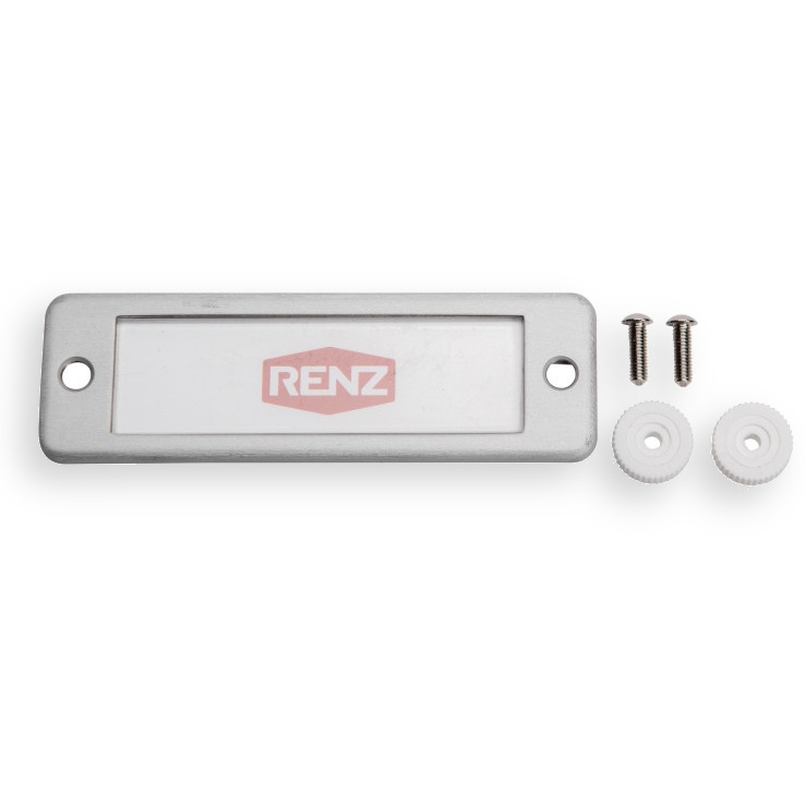 Namensschild Antivandalismus 83x26mm verschraubt (außen), Silber