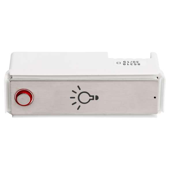 RSA2-kompakt Edelstahl-Lichtschild mit Lichtknopf (mit Gehäuse) mit Laserbeschriftung