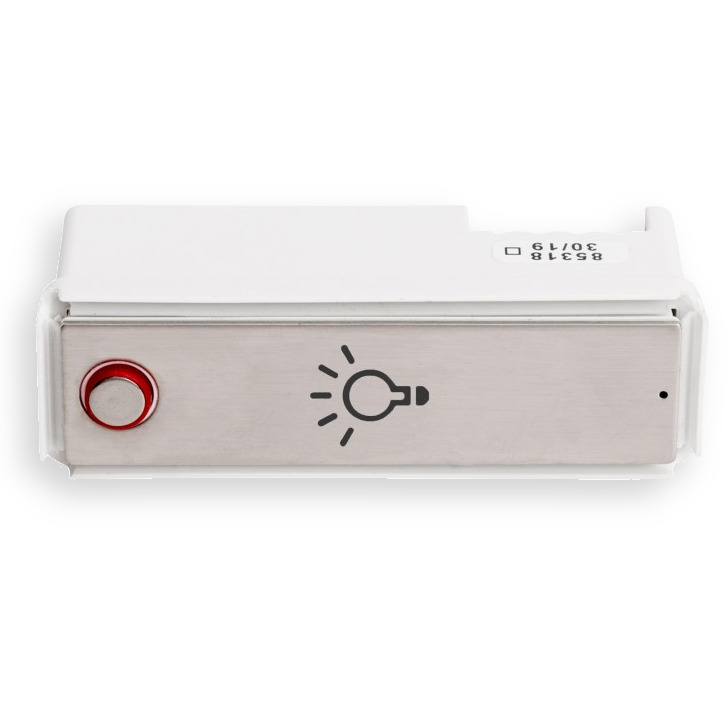 RSA2-kompakt Edelstahl-Lichtschild mit Lichtknopf (mit Gehäuse) mit Laserbeschriftung