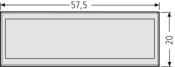 Namensschild 57,5x20mm grau