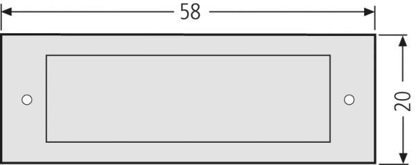 Namensschild 58x20mm ALU-Rahmen eckig