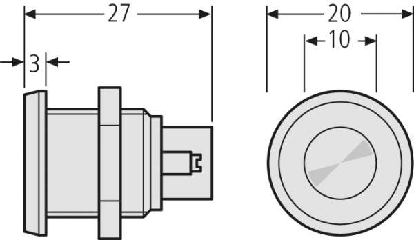 Klingelknopf LIRA silber/schwarz