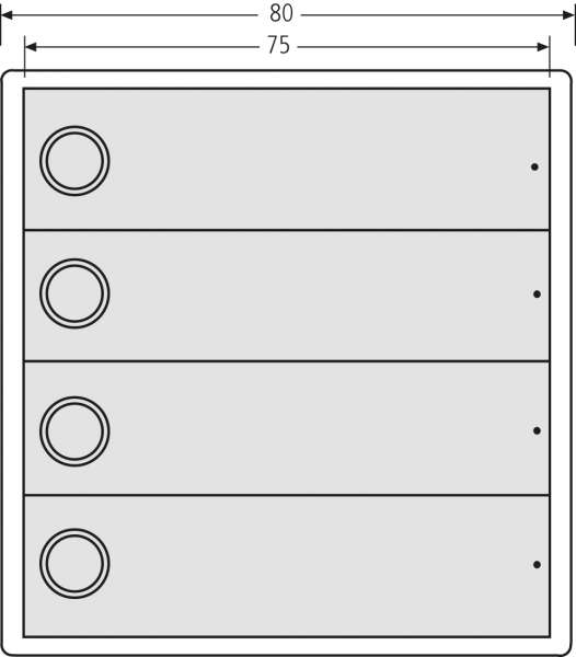 RSA2-kompakt Edelstahl Block (4x Klingel)