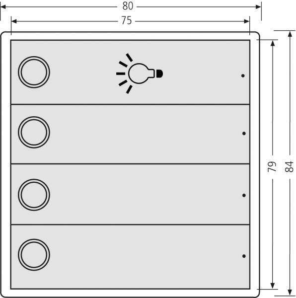 RSA2-kompakt Edelstahl Block (3x Klingel/1xLicht)