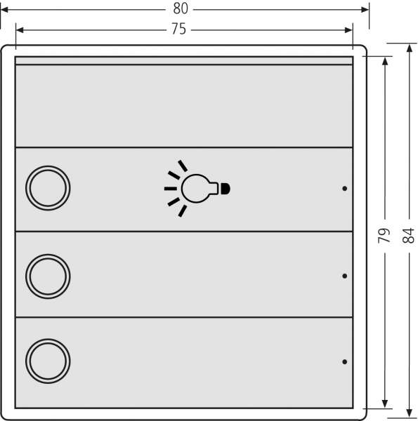RSA2-kompakt Edelstahl Block (2x Klingel/1xLicht/1xBeleuchtung)