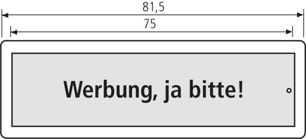 RSA2 Edelstahl Namensschild (mit Gehäuse)  Werbung ja