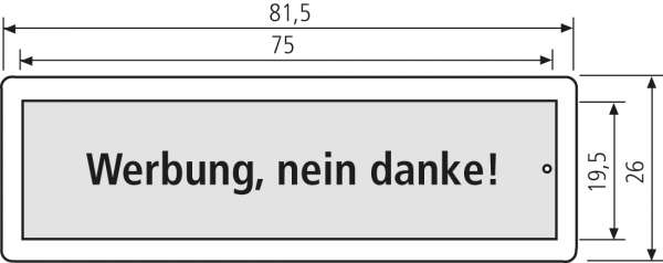 RSA2 ALU Namensschild (mit Gehäuse) Werbung nein