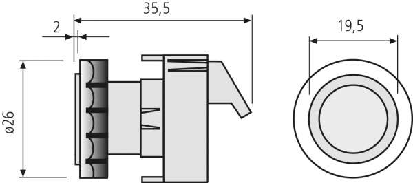 RSA2 Edelstahl-Lichtknopf PVD-beschichtet