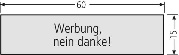 Werbungseinlage 60x15mm Werbung ja/nein