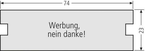 Werbungseinlage 74x23mm ja/nein