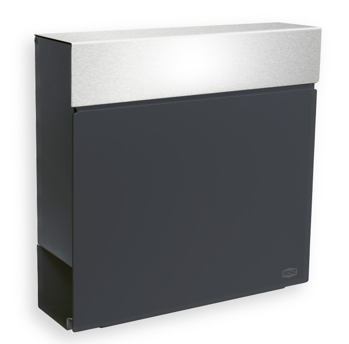 RENZ Skyline Briefkasten Cloud mit Zeitungsfach Anthrazitgrau (mit Namensschild)