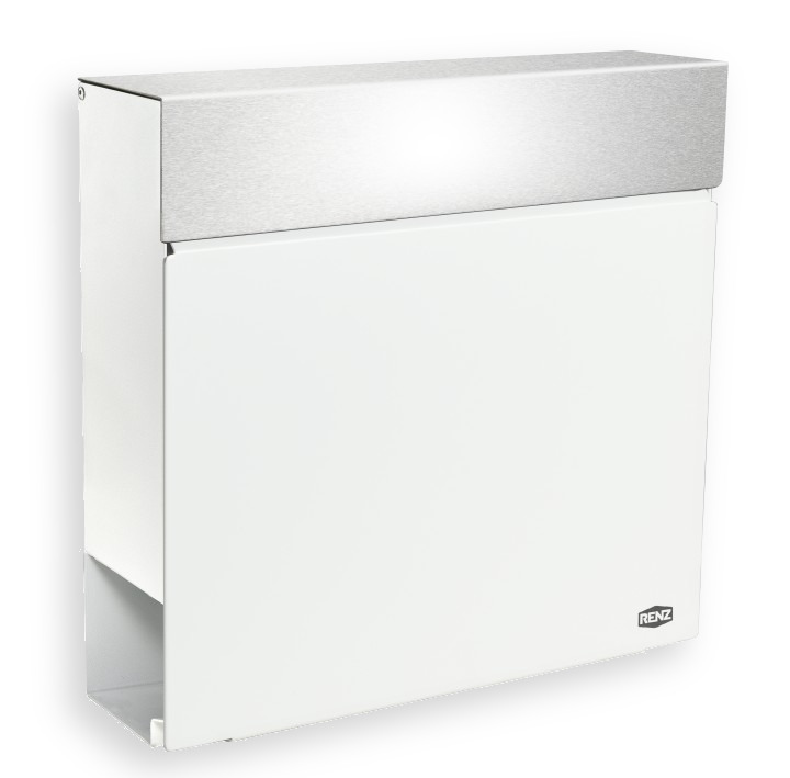 RENZ Skyline Briefkasten Cloud mit Zeitungsfach Verkehrsweiß (mit Namensschild)