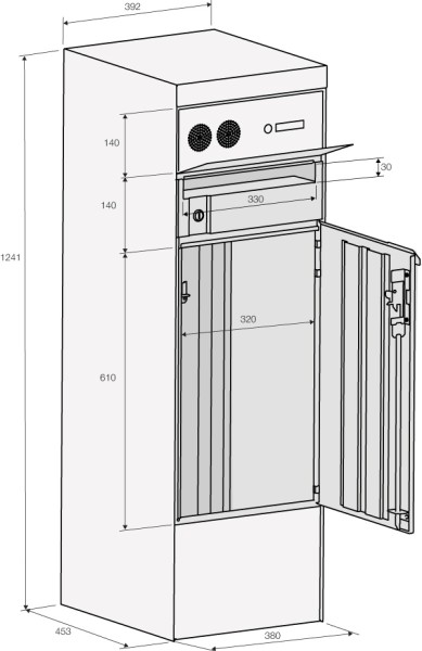 RENZ Skyline Brief-& Paketkasten Empire Anthrazitgrau (mit Namensschild)