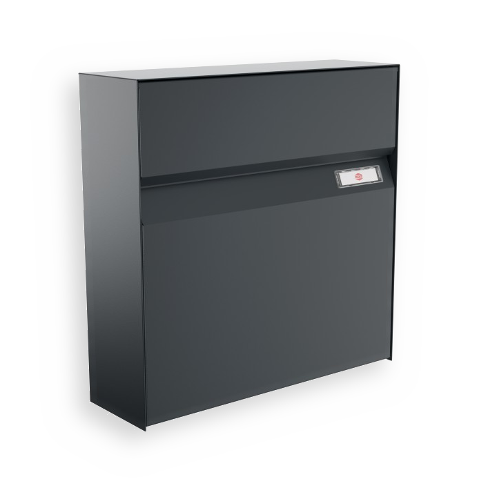 RENZ Briefkasten Erwin Anthrazitgrau mit NS92 Namensschild