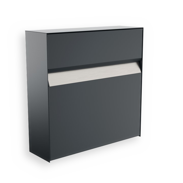 RENZ Briefkasten Erwin Anthrazitgrau mit Edelstahlschild Namen