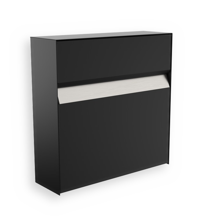 RENZ Briefkasten Erwin Tiefschwarz mit Edelstahlschild Namen