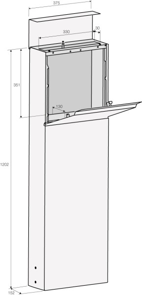 RENZ Skyline Briefkasten Stele Liberty Verkehrsweiß (mit Namensschild)