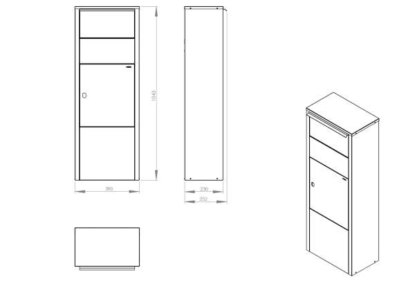 MEFA Paketkasten Hazel (477) Anthrazitgrau