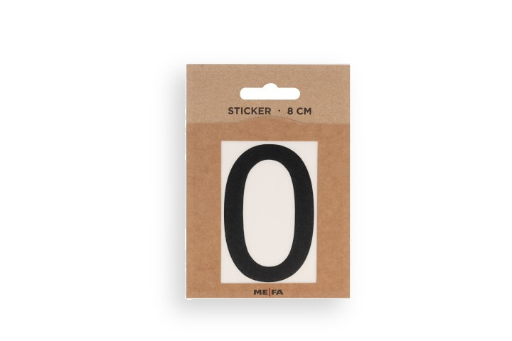 MEFA Selbstklebende Hausnummer 0 in Schwarz