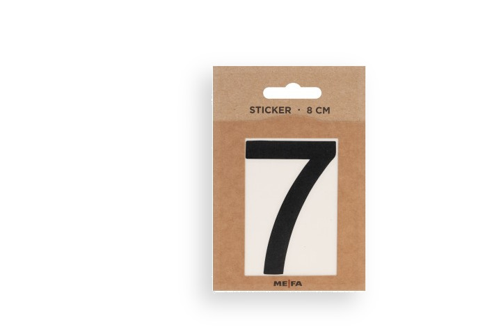 MEFA Selbstklebende Hausnummer 7 in Schwarz
