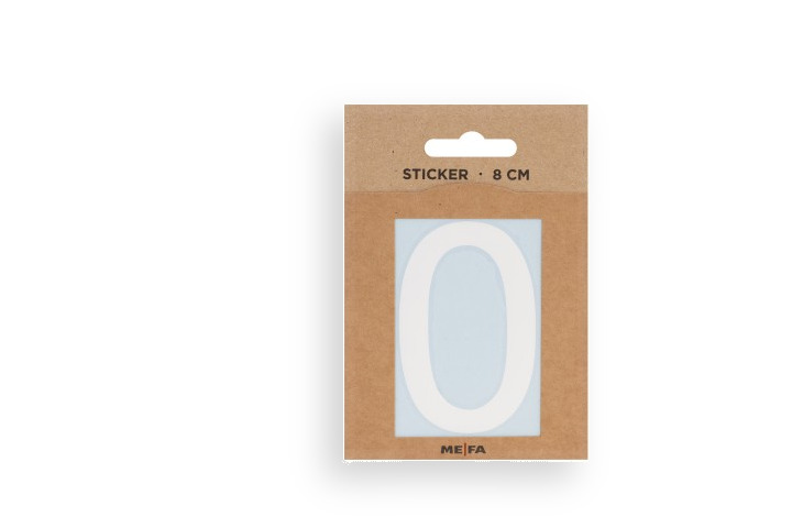 MEFA Selbstklebende Hausnummer 0 in Weiß
