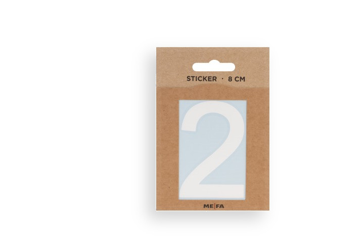 MEFA Selbstklebende Hausnummer 2 in Weiß