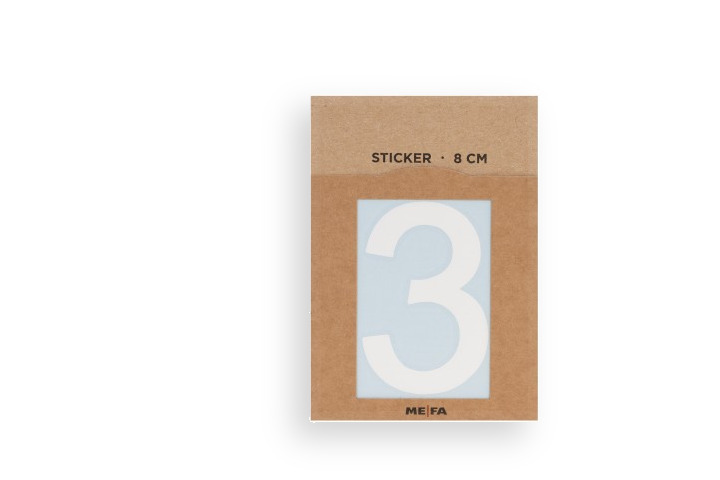 MEFA Selbstklebende Hausnummer 3 in Weiß