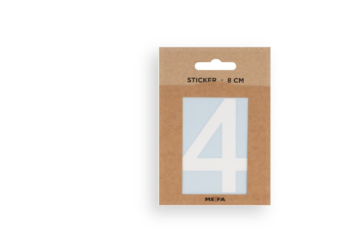 MEFA Selbstklebende Hausnummer 4 in Weiß