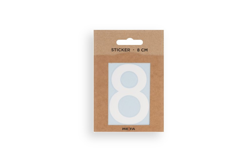 MEFA Selbstklebende Hausnummer 8 in Weiß