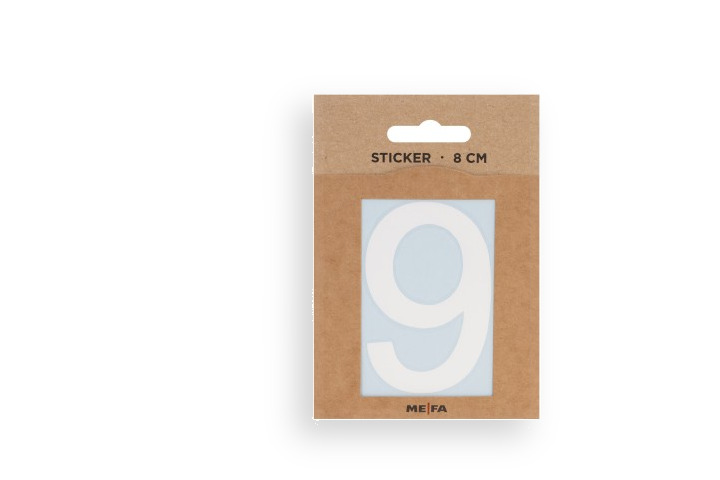 MEFA Selbstklebende Hausnummer 9 in Weiß
