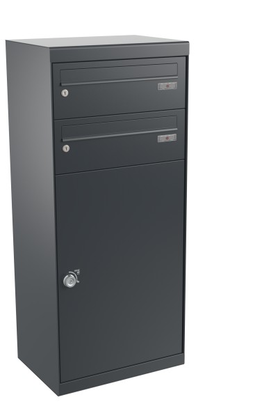 RENZ QUBO XL mit zwei Briefkästen (gerades Dach), Anthrazit