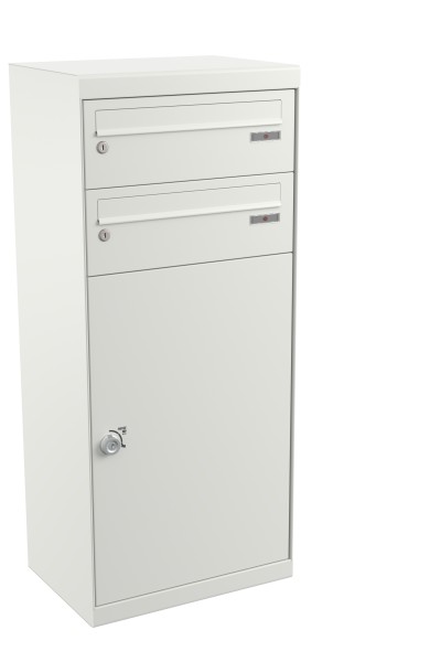RENZ QUBO XL mit zwei Briefkästen (gerades Dach), Verkehrsweiß