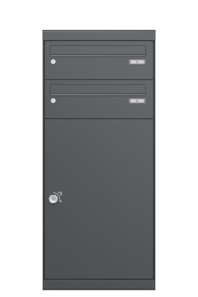 RENZ QUBO XL mit zwei Briefkästen (gerades Dach), Anthrazit