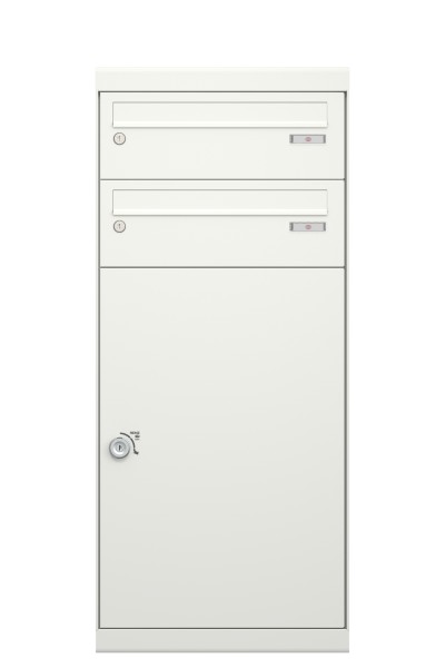 RENZ QUBO XL mit zwei Briefkästen (gerades Dach), Verkehrsweiß
