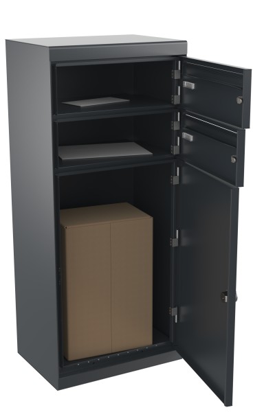 RENZ QUBO XL mit zwei Briefkästen (gerades Dach), Anthrazit