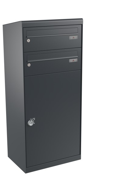 RENZ QUBO XL mit zwei Briefkästen (schräges Dach), Anthrazit