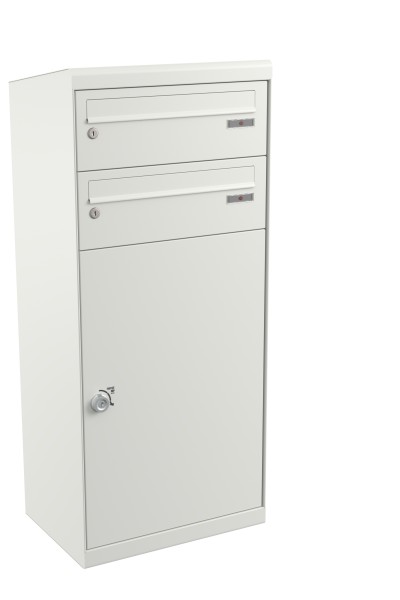 RENZ QUBO XL mit zwei Briefkästen (schräges Dach), Verkehrsweiß