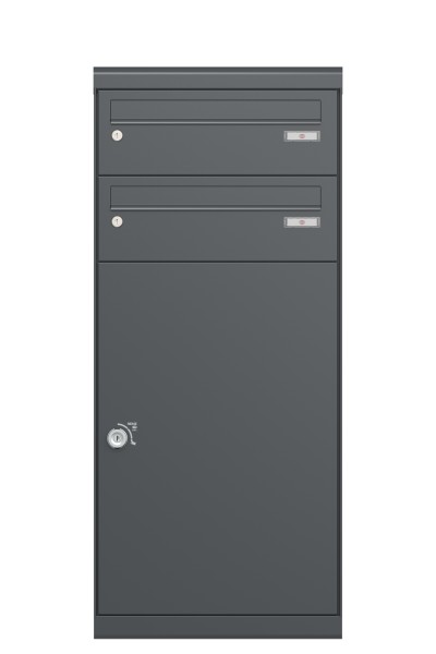 RENZ QUBO XL mit zwei Briefkästen (schräges Dach), Anthrazit