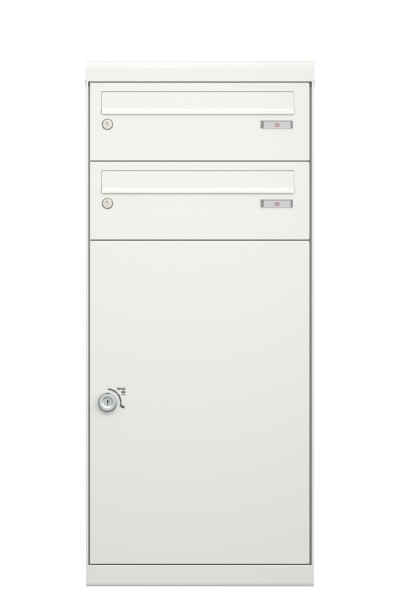 RENZ QUBO XL mit zwei Briefkästen (schräges Dach), Verkehrsweiß