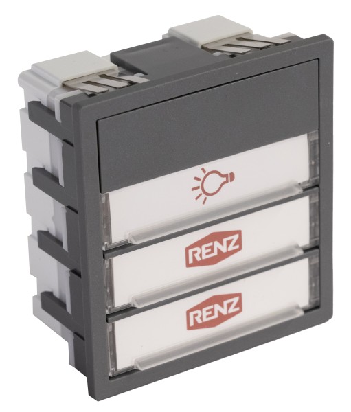 Klingel- und Lichtmodul (1x Licht/2x Klingel) 3. Generation Basaltgrau