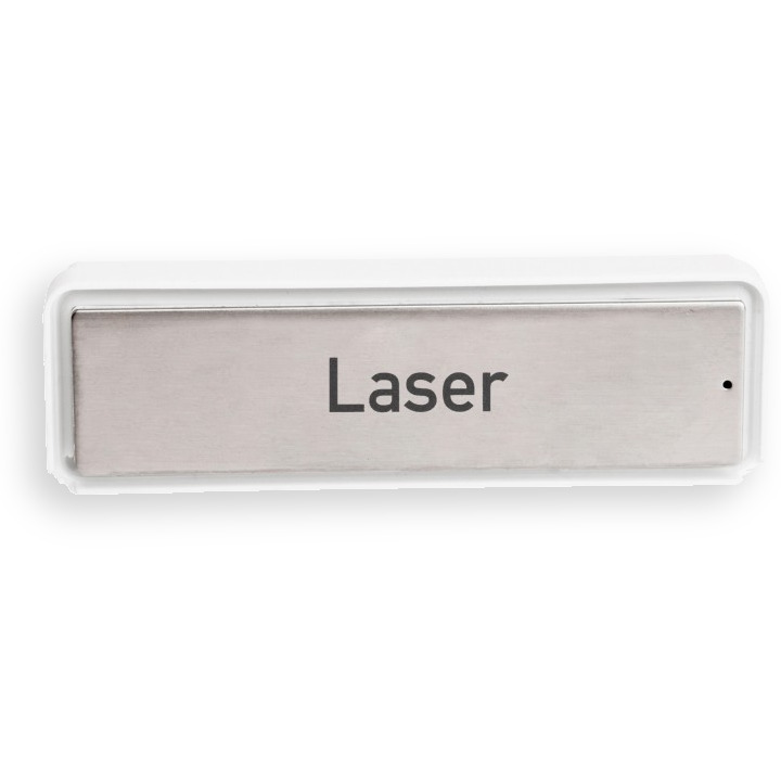 RSA2 Edelstahl Namensschild (mit Gehäuse) mit Laserbeschriftung