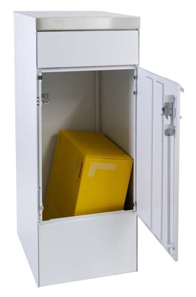 RENZ Skyline Paketbriefkasten Royal Weiß (mit Namensschild)