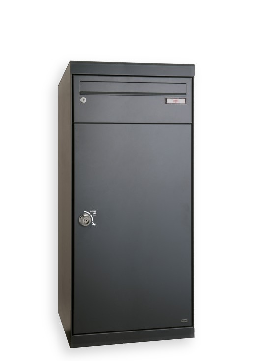 Qubo XL Paketbox mit Briefkasten, schräges Dach, Anthrazitgrau