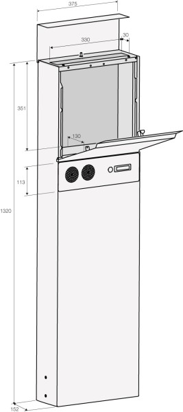 RENZ Skyline Briefkasten Stele Sky Weiß