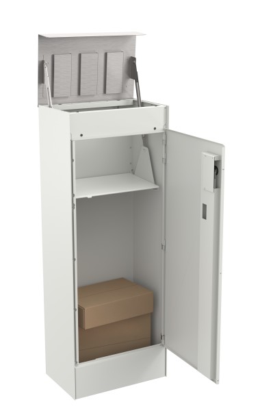 RENZ Skyline Paketkasten Cliff Weiß (mit Namensschild)