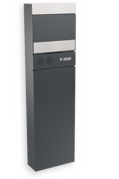 RENZ Skyline Briefkasten Stele Sky Anthrazitgrau (mit Namensschild)