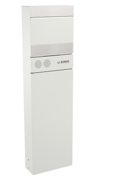 RENZ Skyline Briefkasten Stele Sky Weiß (mit Namensschild)