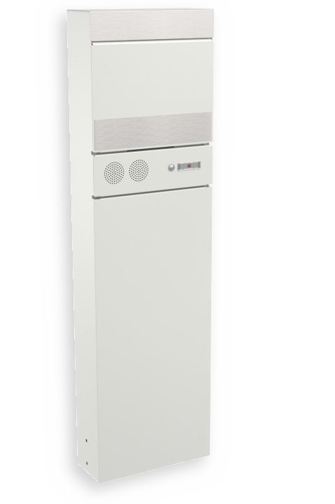 RENZ Skyline Briefkasten Stele Sky Weiß (mit Namensschild)