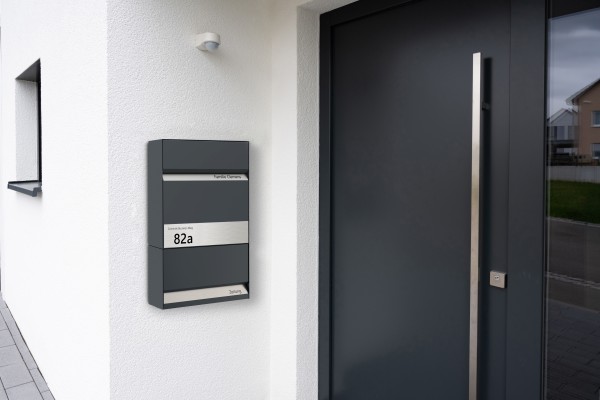 Erweiterung Zeitungsfach Briefkasten Erwin mit Edelstahlschild
