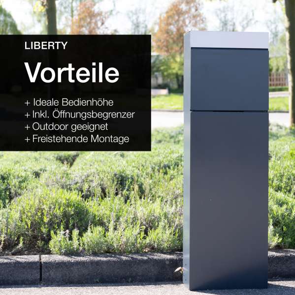 RENZ Skyline Briefkasten Stele Liberty Anthrazitgrau